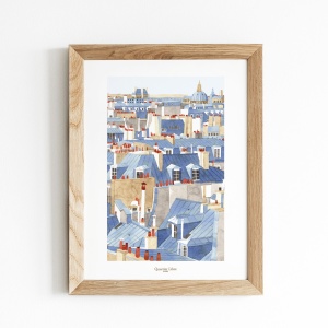 Affiche A4 Toits de Paris Quartier Libre